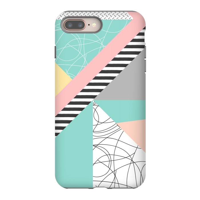 iPhone 8 plus StrongFit Modern mint geometric abstract minimal design by InovArts