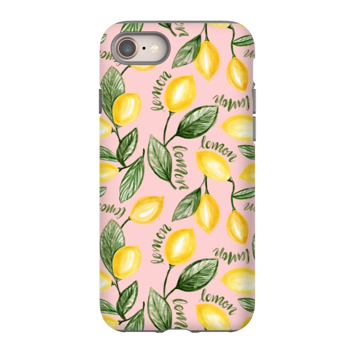 iPhone 8 StrongFit Lemon watercolour  by Melissa Pedersen