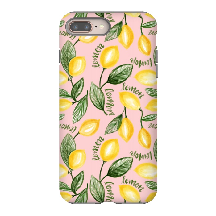 iPhone 8 plus StrongFit Lemon watercolour  by Melissa Pedersen