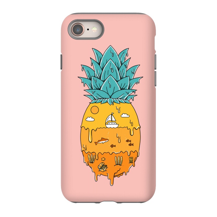 iPhone 8 StrongFit Pineapple Landscape pink by Coffee Man