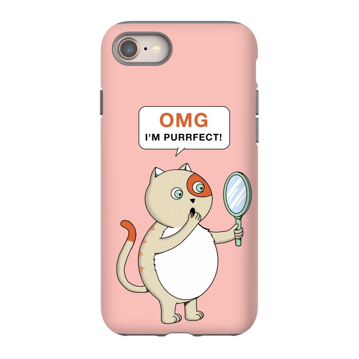 iPhone 8 StrongFit Cat Perfect Pink by Coffee Man
