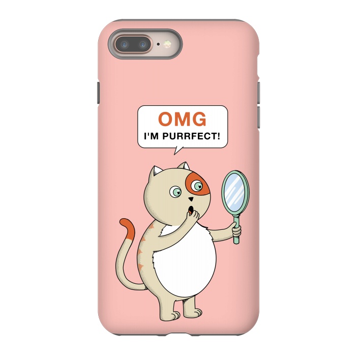 iPhone 8 plus StrongFit Cat Perfect Pink by Coffee Man