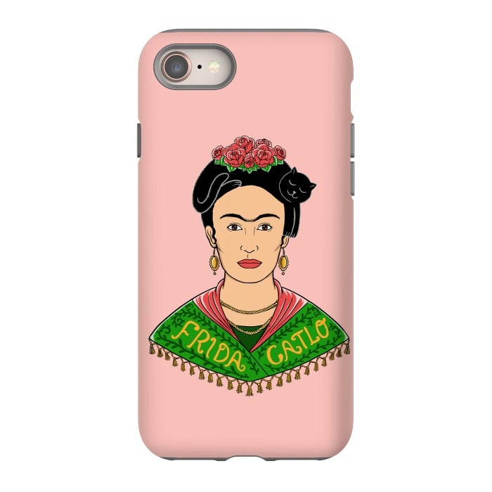 iPhone 8 StrongFit Frida Catlo Pink by Coffee Man