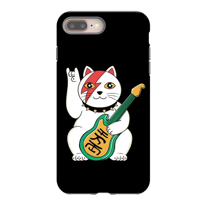 iPhone 8 plus StrongFit Lucky Cat Black by Coffee Man