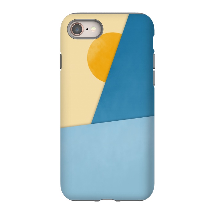 iPhone 8 StrongFit Blue & Yellow Geometry by Creativeaxle