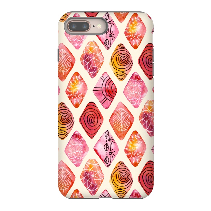 iPhone 8 plus StrongFit Patterned Watercolor Diamonds  by Tigatiga