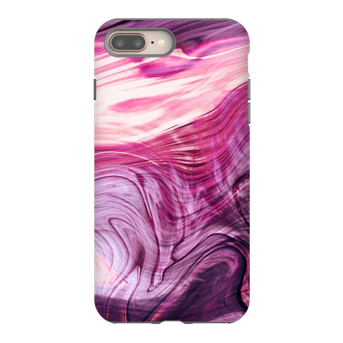 iPhone 8 plus StrongFit Pink purple marble waves by Oana 