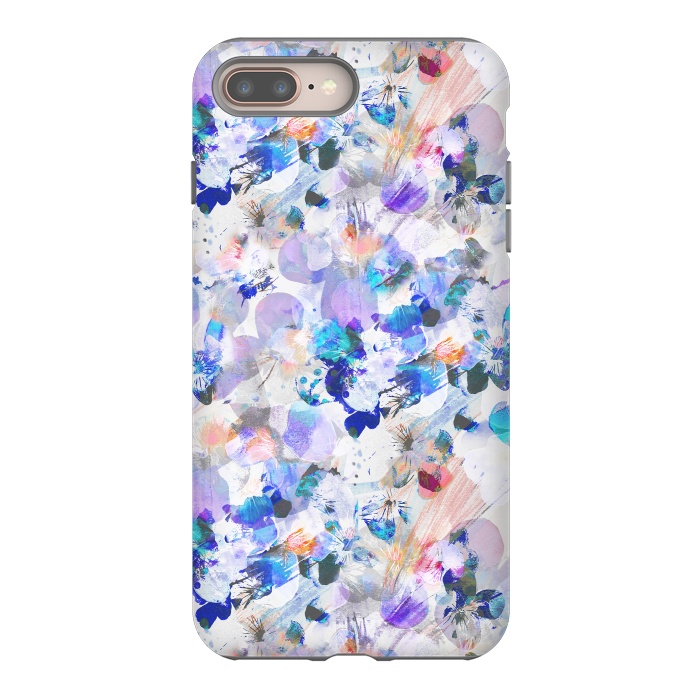 iPhone 8 plus StrongFit Splattered blue lavender pansy petals by Oana 