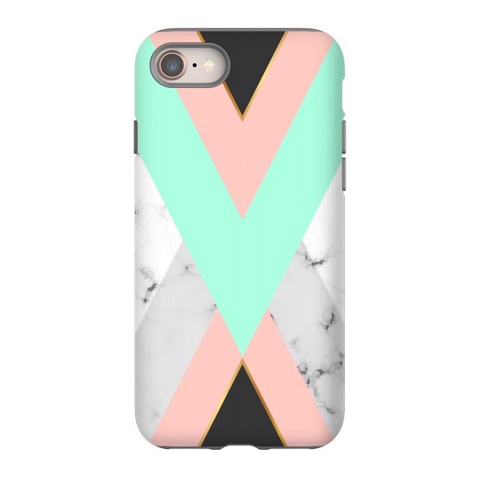 iPhone 8 StrongFit Marbled Aquamarine In Vertical by ArtsCase