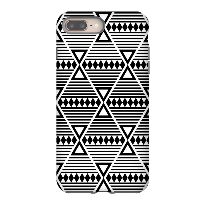 iPhone 8 plus StrongFit black tribal triangles  by TMSarts