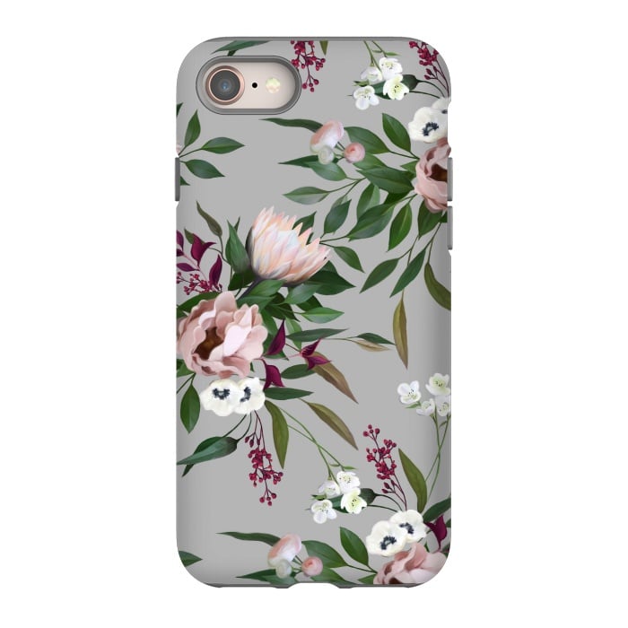iPhone 8 StrongFit Bouquet With a Protea | Gray by Elzbieta Malyska