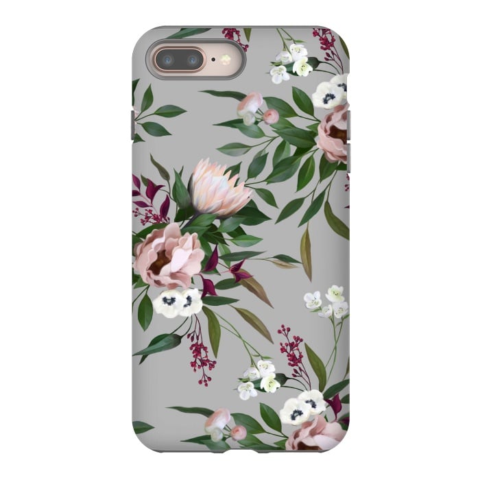 iPhone 8 plus StrongFit Bouquet With a Protea | Gray by Elzbieta Malyska