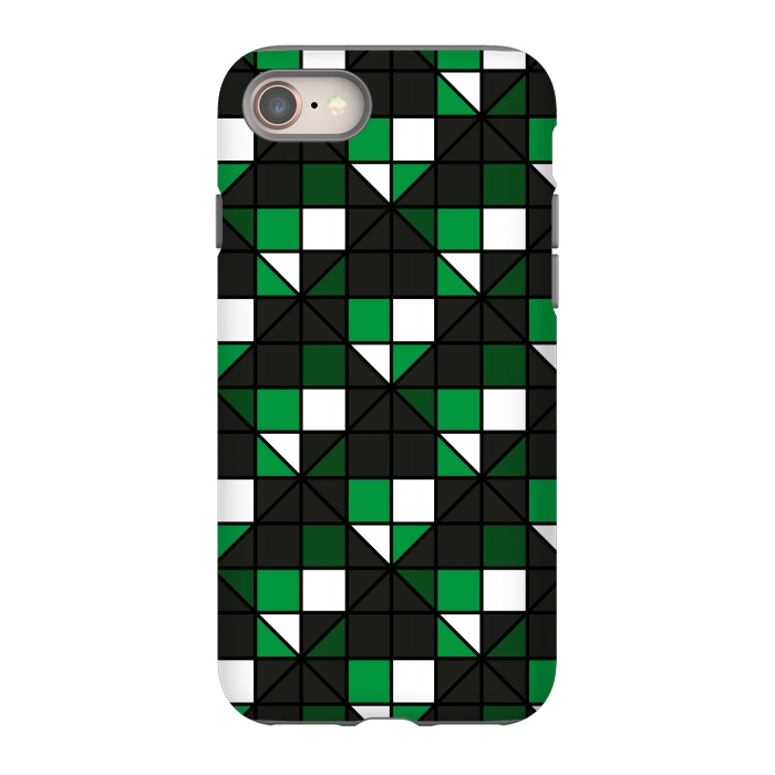 iPhone 8 StrongFit dark green squares by TMSarts