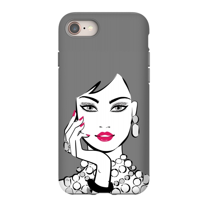 iPhone 8 StrongFit Elegant Gray Lady by Martina