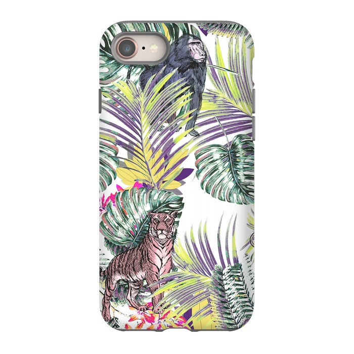 iPhone 8 StrongFit Jungle fever - wild animals and colorful leaves by Oana 