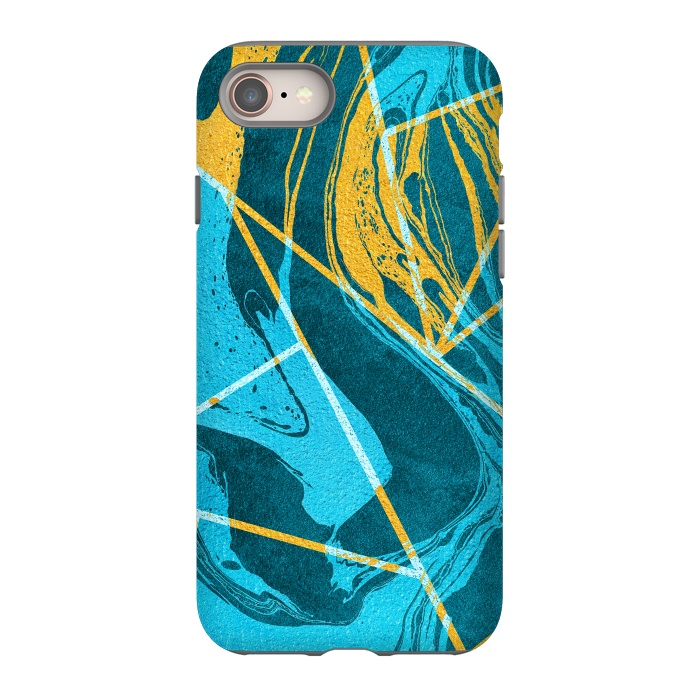 iPhone 8 StrongFit Geometric Marble Waves by Art Design Works