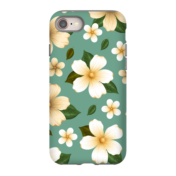 iPhone 8 StrongFit WHITE FLORAL BEAUTIES by MALLIKA