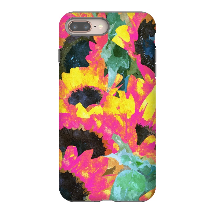 iPhone 8 plus StrongFit Pink Sunflowers by Uma Prabhakar Gokhale