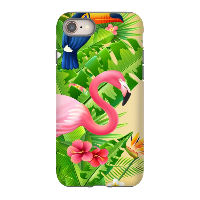 iPhone 8 StrongFit FLAMINGO TROPICAL PATTERN 3 by MALLIKA