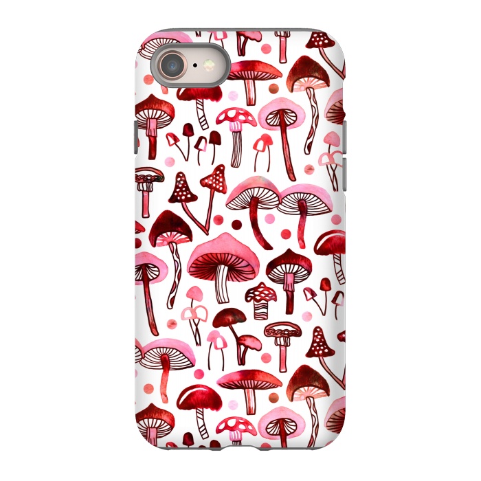 iPhone 8 StrongFit Pink Mushrooms  by Tigatiga