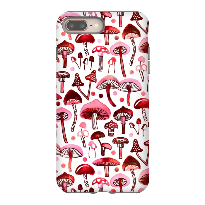 iPhone 8 plus StrongFit Pink Mushrooms  by Tigatiga