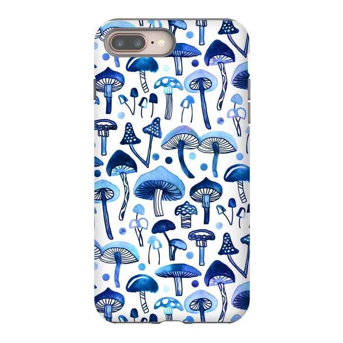 iPhone 8 plus StrongFit Blue Mushrooms by Tigatiga