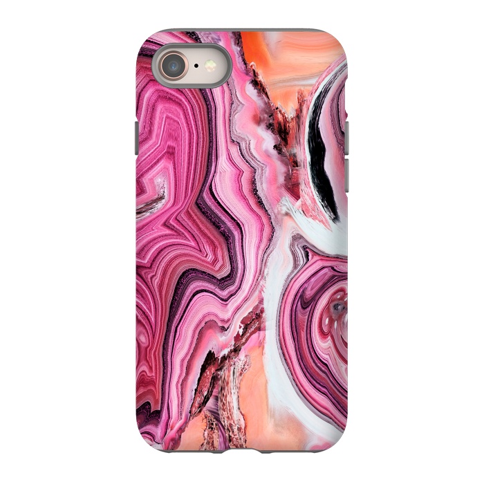 iPhone 8 StrongFit Pop pink liquid marble by Oana 