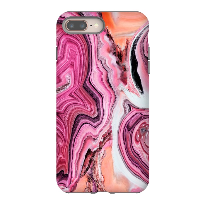 iPhone 8 plus StrongFit Pop pink liquid marble by Oana 