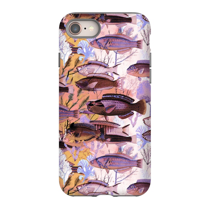 iPhone 8 StrongFit Watercolor coral reef by Oana 