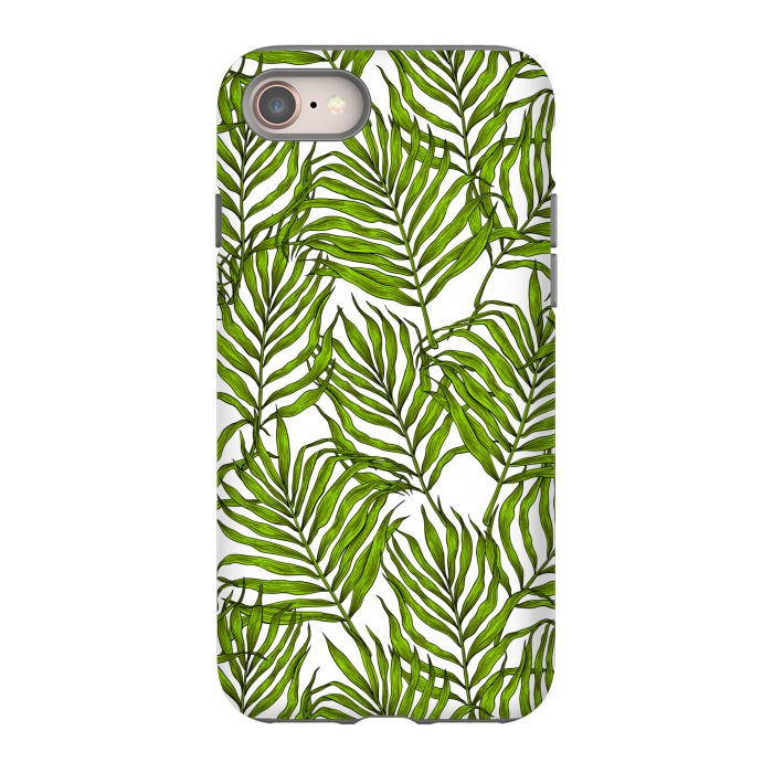 iPhone 8 StrongFit Palm leaves on white by Katerina Kirilova