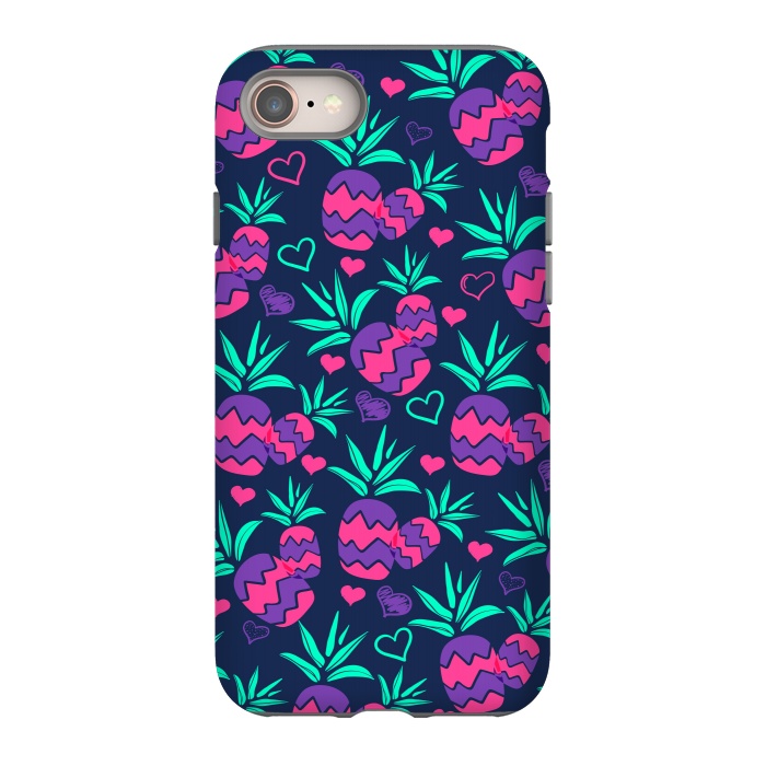iPhone 8 StrongFit Pineapples In Neon by ArtsCase