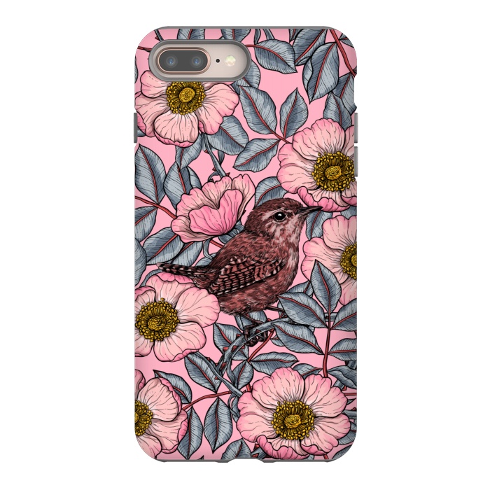 iPhone 8 plus StrongFit Wrens in the roses by Katerina Kirilova