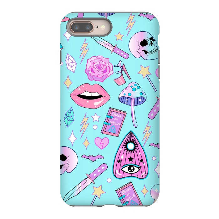 iPhone 8 plus StrongFit Girly Pastel Goth Witchy Kawaii Pattern by Luna Elizabeth Art