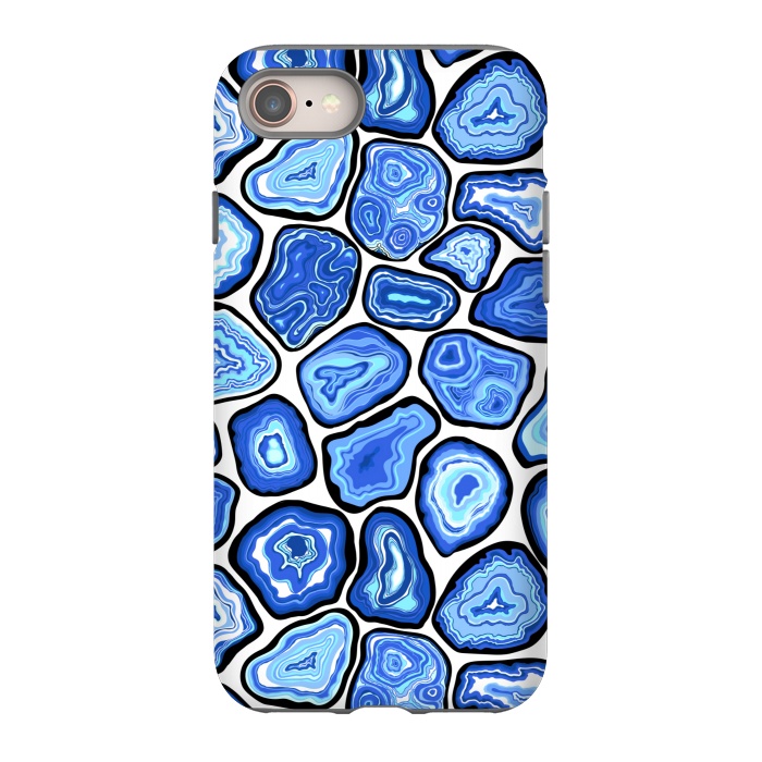 iPhone 8 StrongFit Blue agate slices by Katerina Kirilova