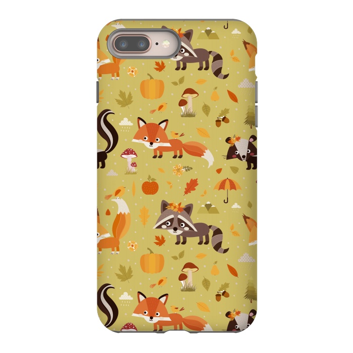 iPhone 8 plus StrongFit Red Fox And Raccoon In Autumn by ArtsCase