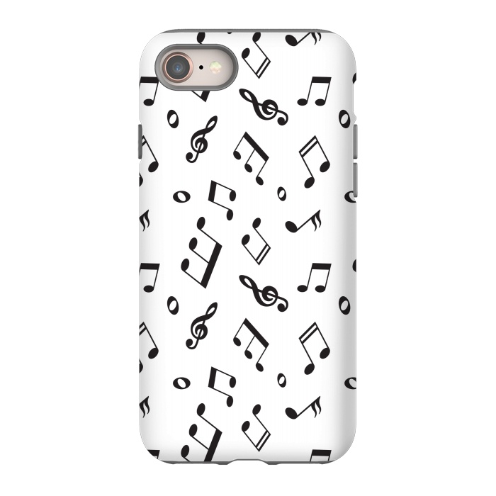 iPhone 8 StrongFit BLACK AND WHITE MUSICAL PATTERN by MALLIKA
