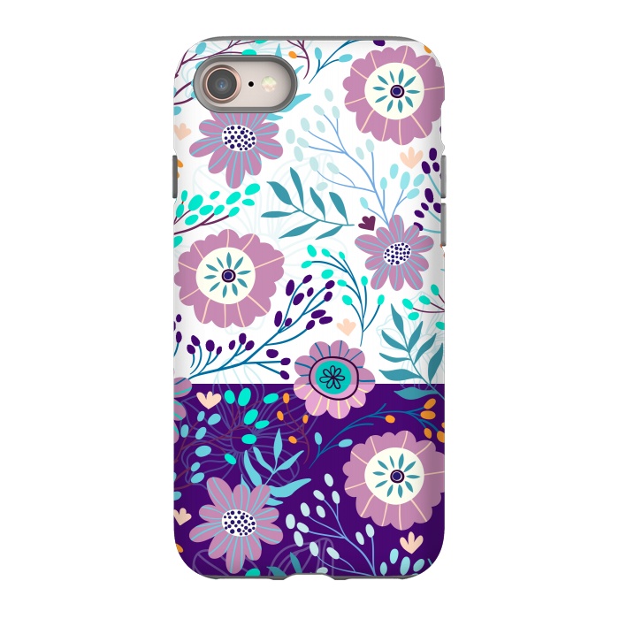 iPhone 8 StrongFit Happy Purple Flowers For Summer by ArtsCase