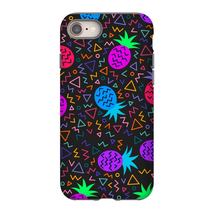 iPhone 8 StrongFit pineapples in neon for summer by ArtsCase