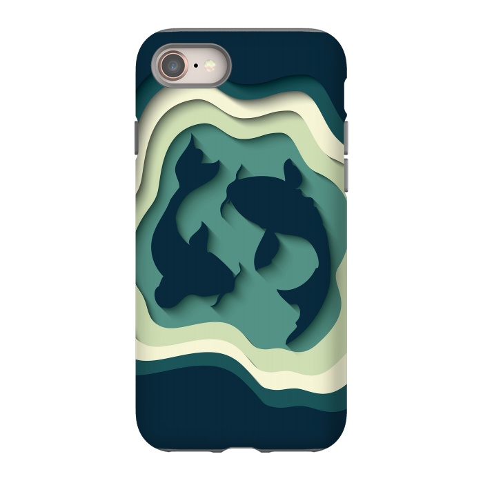 iPhone 8 StrongFit Paper Cutout Koi Fish 016 by Jelena Obradovic