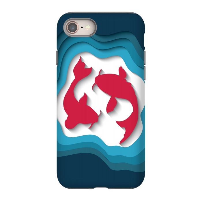 iPhone 8 StrongFit Paper Cutout Koi Fish 017 by Jelena Obradovic