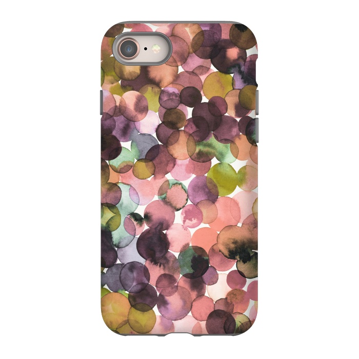 iPhone 8 StrongFit Overlapped Watercolor Pale Dots by Ninola Design