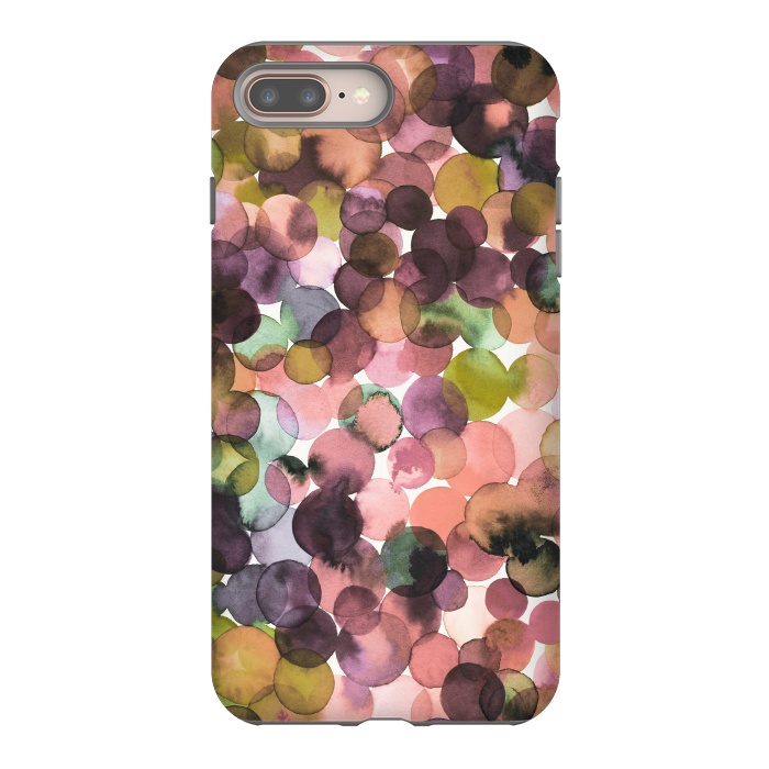 iPhone 8 plus StrongFit Overlapped Watercolor Pale Dots by Ninola Design