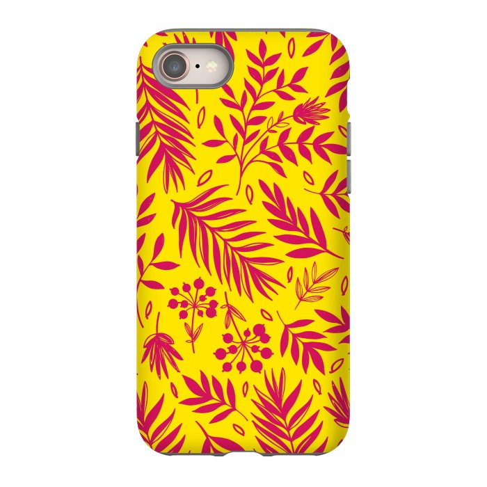 iPhone 8 StrongFit PINK YELLOW FLORAL PATTERN by MALLIKA