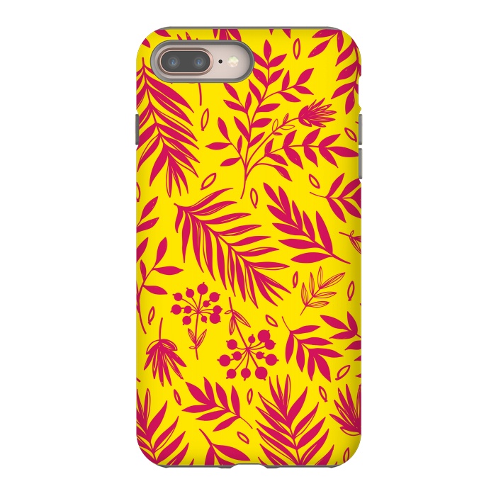 iPhone 8 plus StrongFit PINK YELLOW FLORAL PATTERN by MALLIKA