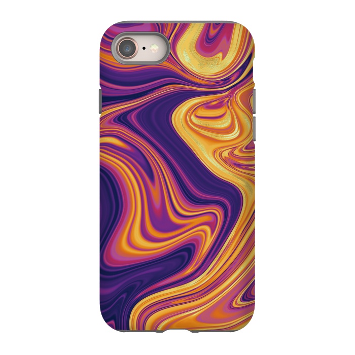 iPhone 8 StrongFit Fluid marbling with Swirls by ArtsCase