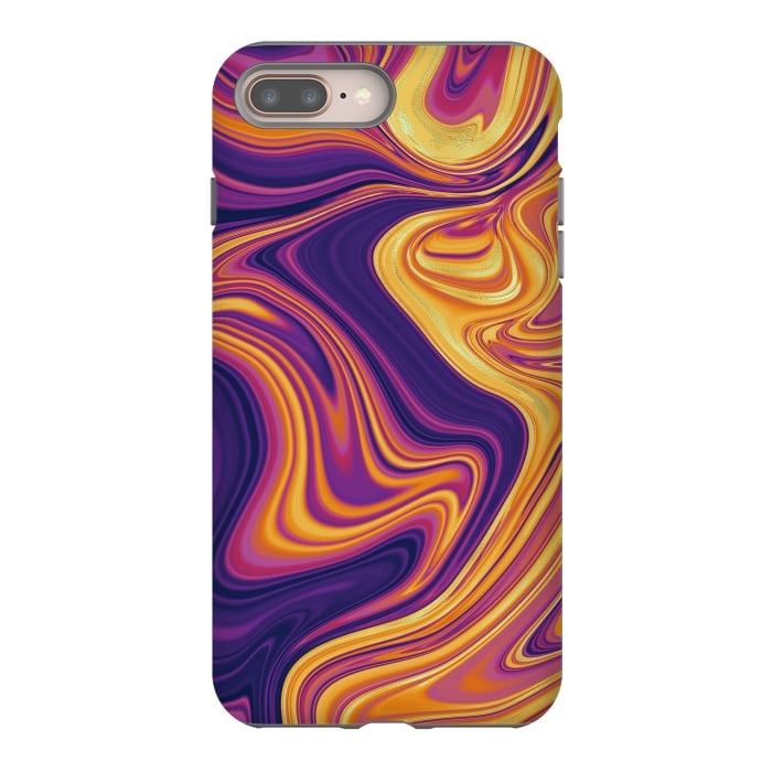 iPhone 8 plus StrongFit Fluid marbling with Swirls by ArtsCase