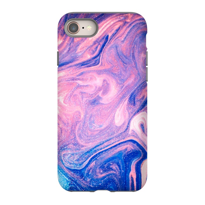 iPhone 8 StrongFit Pink and Blue Marbling art by ArtsCase