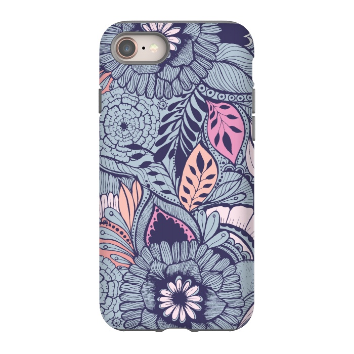 iPhone 8 StrongFit Blue Floral by Rose Halsey
