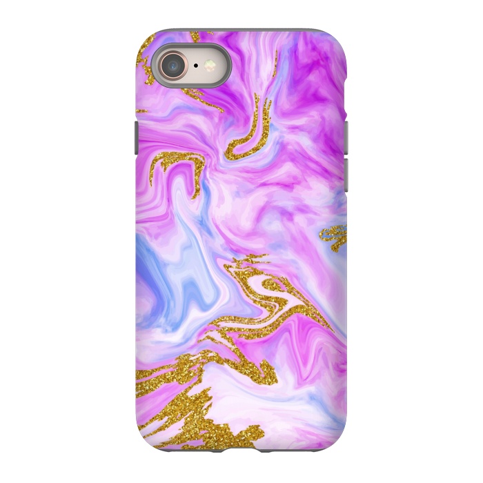 iPhone 8 StrongFit liquid marble with gold accents by ArtsCase