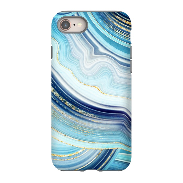 iPhone 8 StrongFit Marble Design with gold veins, painted artificial marbled by ArtsCase